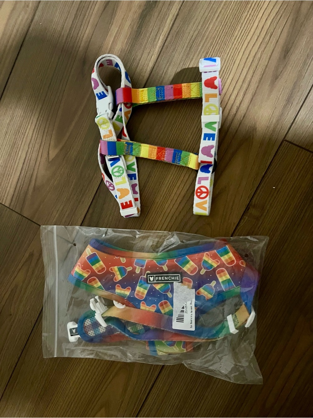 Frenchie Rainbow LOVE Dog Harness - size XL
